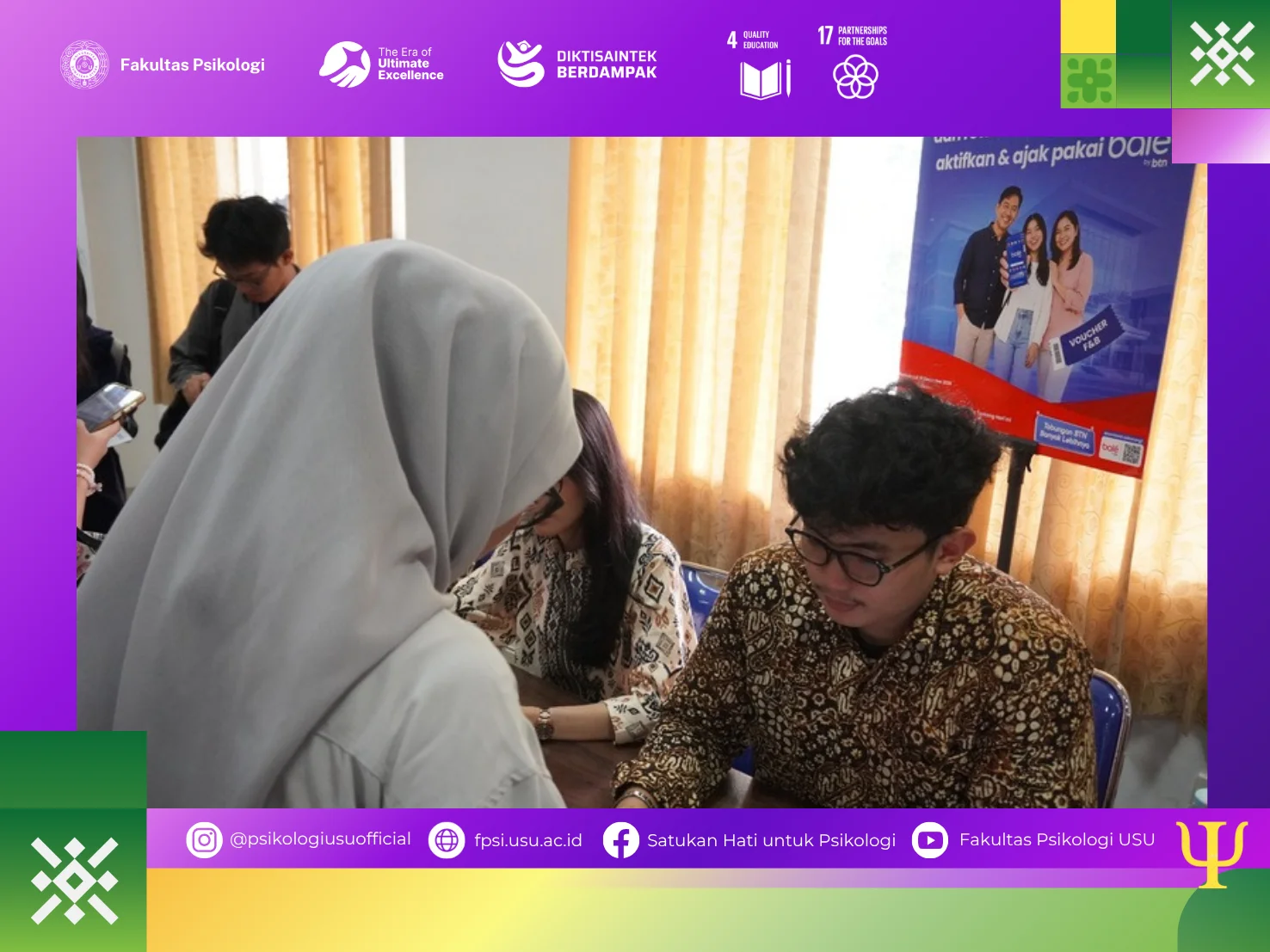 Fakultas Psikologi USU Bersama BTN Selenggarakan Pengambilan KTM Mahasiswa Baru Tahun Ajaran 2026/2027